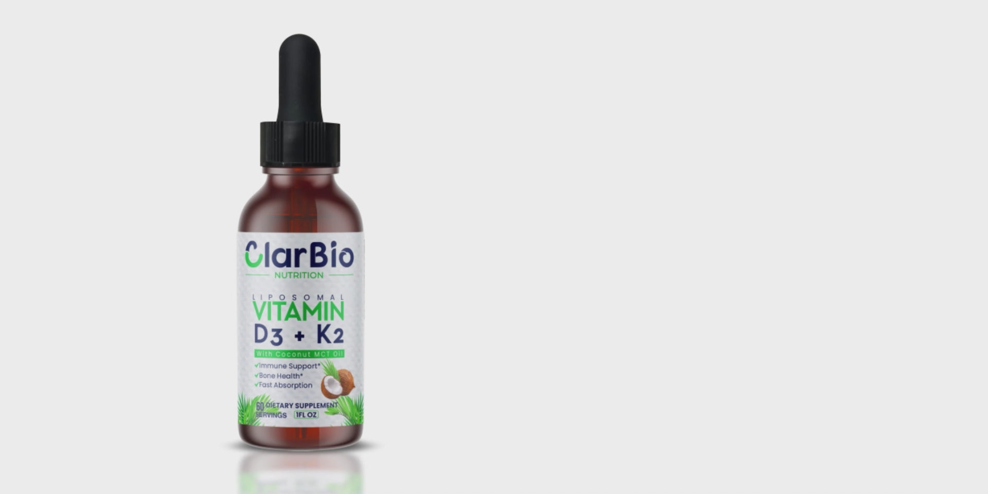 Load video: Liposomal Vitamin D3+K2 liquid drops with MCT and Organic Olive Oil. Made in the USA.